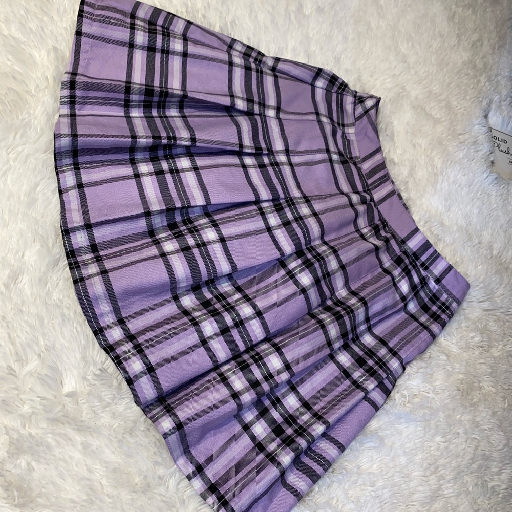 Plaid purple mini skirt